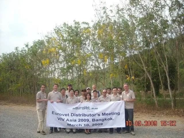 Eurovet distributor meeting at VIV Asia in Bangkok, March 2009, with veterinary industry professionals seated together