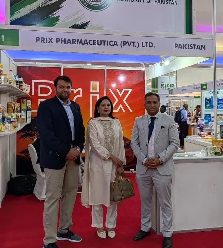Prix Pharmaceutica booth at MEDEXPO Africa Tanzania 2026 in Dar es Salaam