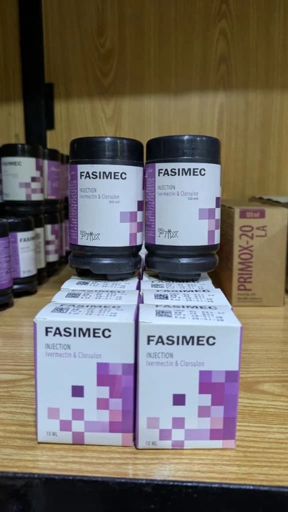 FASIMEC ivermectin and clorsulon injection packaging by Prix Pharmaceutica