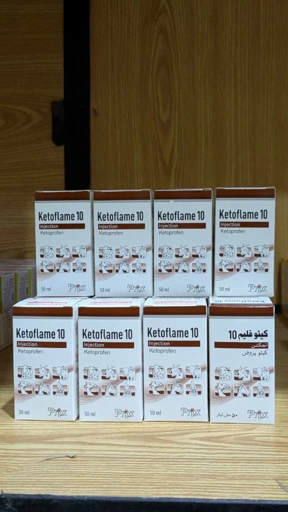 Ketoflame 10 ketoprofen injection packaging by Prix Pharmaceutica