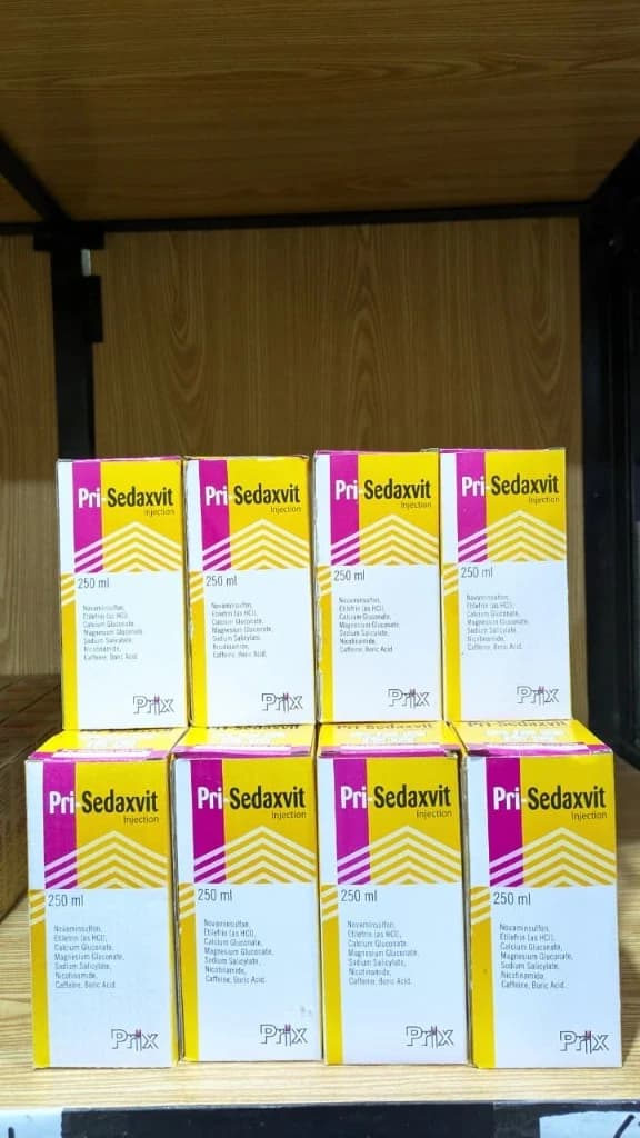 Pri-Sedaxvit injection packaging by Prix Pharmaceutica