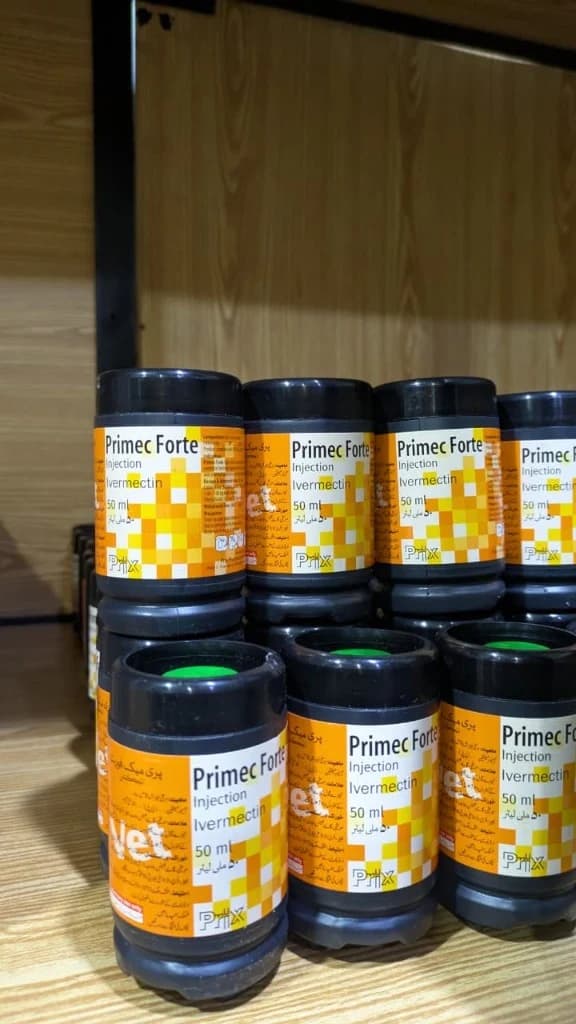 Primec Forte ivermectin injection packaging by Prix Pharmaceutica