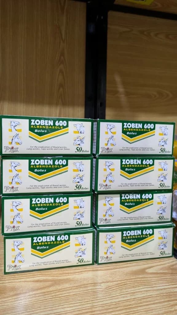 Zoben 600 albendazole bolus packaging by Prix Pharmaceutica