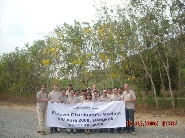 Eurovet distributor meeting at VIV Asia in Bangkok, March 2009, with veterinary industry professionals seated together