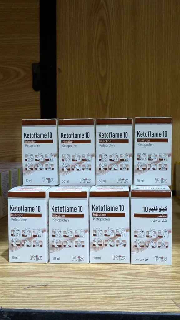 Ketoflame 10 ketoprofen injection packaging by Prix Pharmaceutica