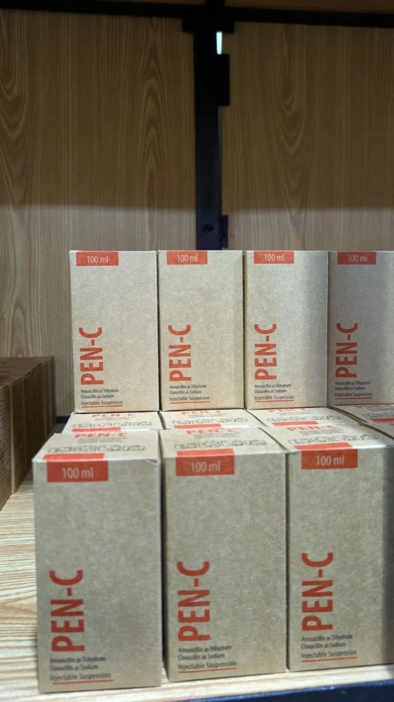 PEN-C injectable suspension packaging by Prix Pharmaceutica